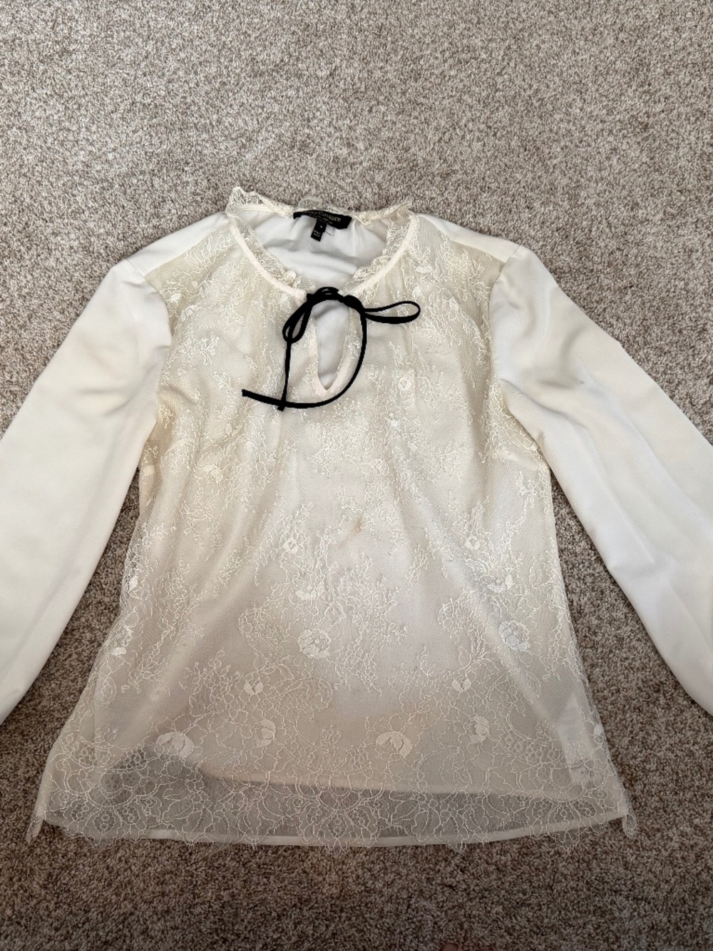 Coquette Vintage Juicy Couture Tie Neck Lace Blouse